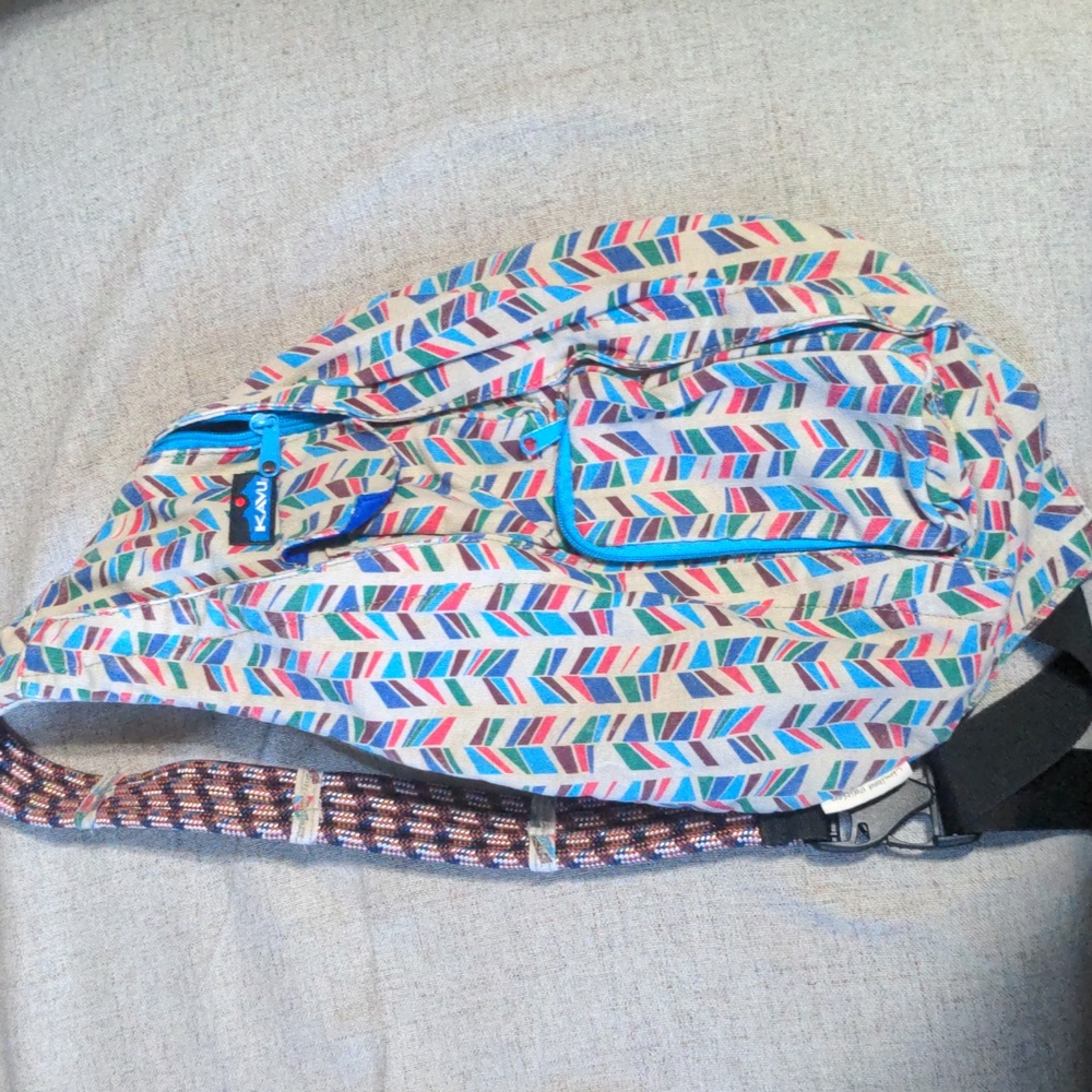 Kavu Limited Edition Canvas Rope Bag Aqua Blue Green